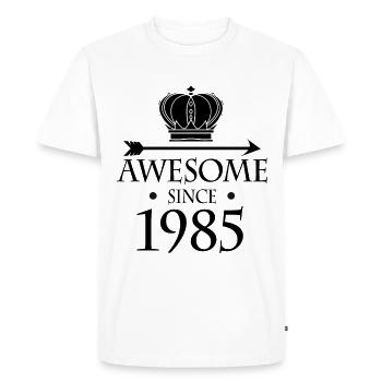 Né en 1985 - Fantastique depuis 1985 - T-shirt Premium bio Homme - blanc - Devant - Nico (187cm)