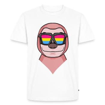 Pansexual sloth - sloth with glasses - Men's Premium Organic T-Shirt - white - Front - Nico (187cm)