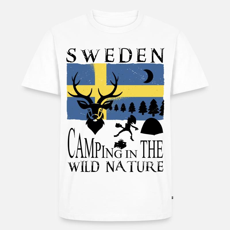 Camping in Schweden - Männer Premium Bio T-Shirt - Weiß