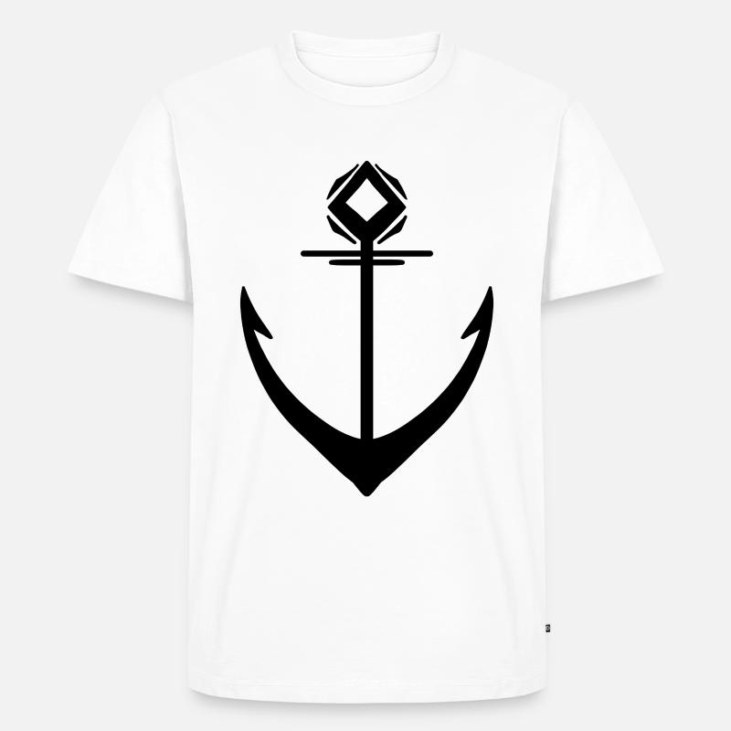 Anker Schwarz - Männer Premium Bio T-Shirt - Weiß