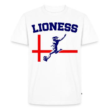 Lionnes championnes d’Angleterre de football féminin - T-shirt Premium bio Homme - blanc - Devant - Nico (187cm)