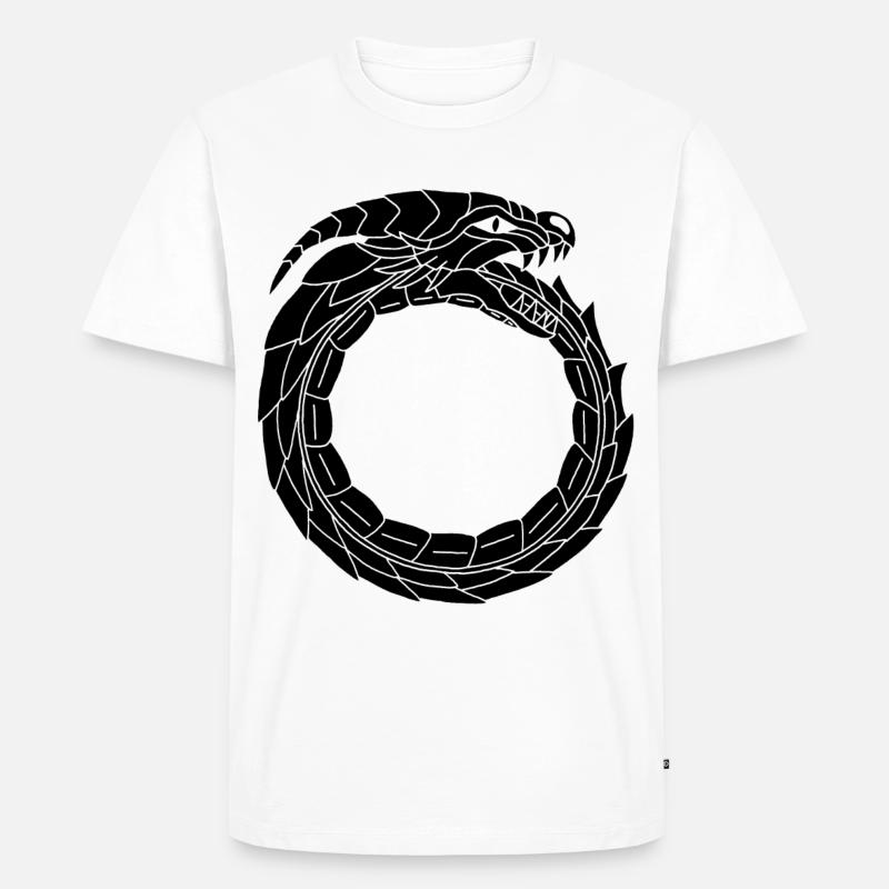Verschlingender Schwarzer Drache - Männer Premium Bio T-Shirt - Weiß