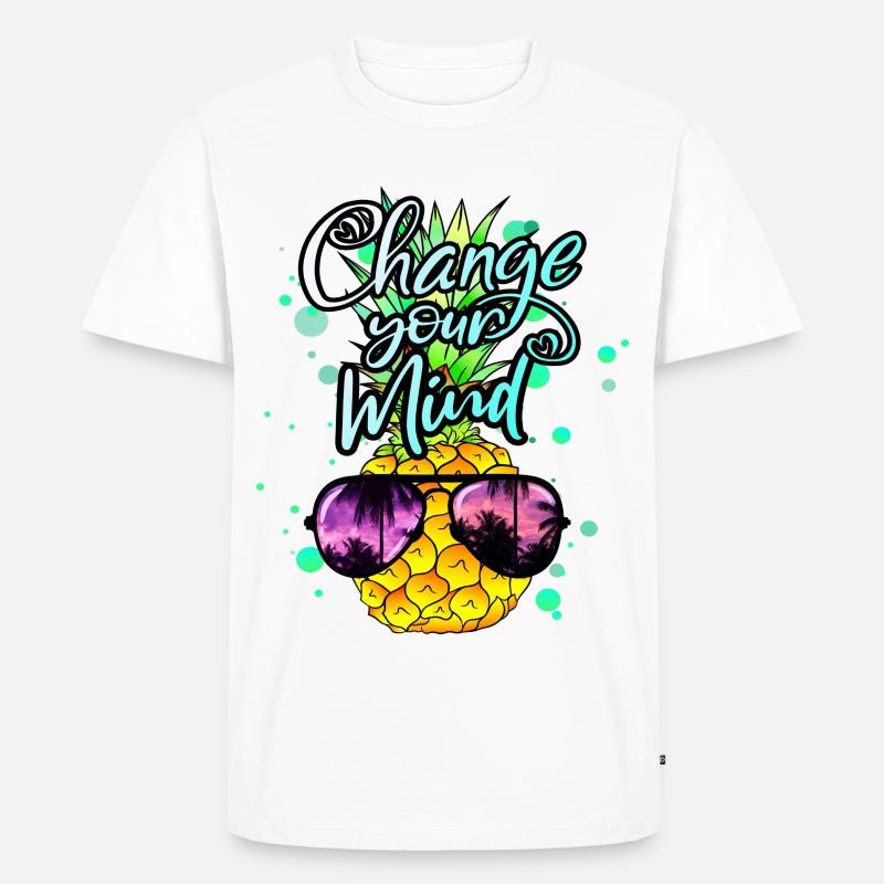 Ananas verändere dein Denken - Männer Premium Bio T-Shirt - Weiß