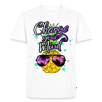 cool pineapple Change your mind - Men's Premium Organic T-Shirt - white - Front - Nico (187cm)