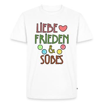Dessert Heart Candy Sweets Statement - Men's Premium Organic T-Shirt - white - Front - Nico (187cm)