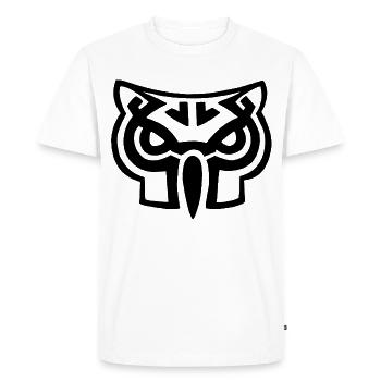 Black owl head - Men's Premium Organic T-Shirt - white - Front - Nico (187cm)