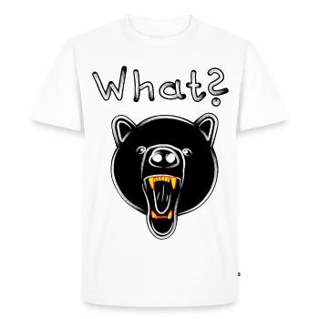 Grizzly Bear with WHAT? - dark - Men's Premium Organic T-Shirt - white - Front - Nico (187cm)