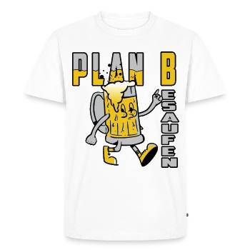 Plan B Besaufen - T-shirt Premium bio Homme - blanc - Devant - Nico (187cm)