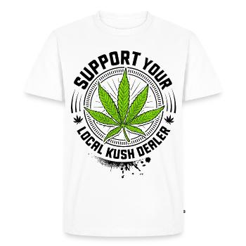 Kiffen - Legalize it - 420 - Weed Hemp & Cannabis - Men's Premium Organic T-Shirt - white - Front - Nico (187cm)