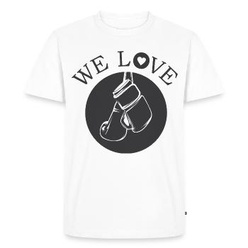 Nous aimons la boxe symbole amour passion boxeur - T-shirt Premium bio Homme - blanc - Devant - Nico (187cm)