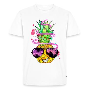 Ananas frais coloré acidulé - T-shirt Premium bio Homme - blanc - Devant - Nico (187cm)