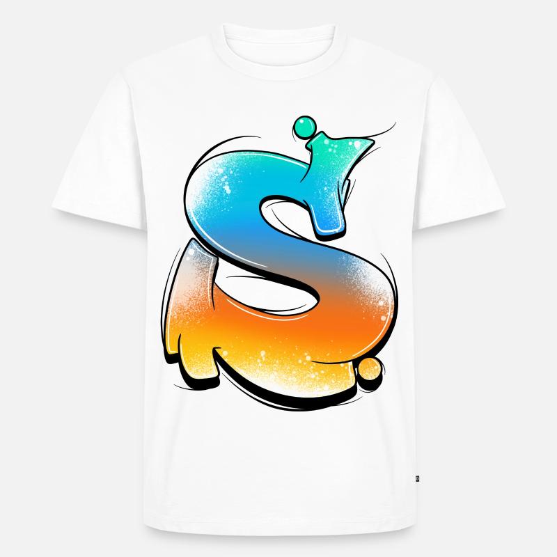 S-Gradiente di Spruzzi al Neon - Maglietta ecologica premium da uomo - bianco