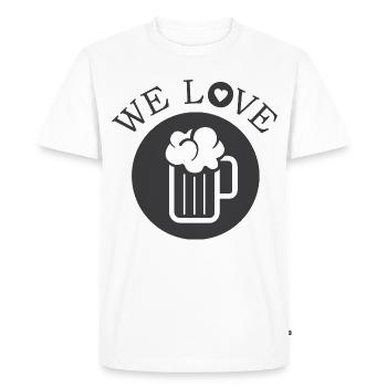 we love beer beer love icon logo icon graphic - Men's Premium Organic T-Shirt - white - Front - Nico (187cm)