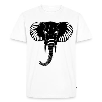 Black elephant head - Men's Premium Organic T-Shirt - white - Front - Nico (187cm)