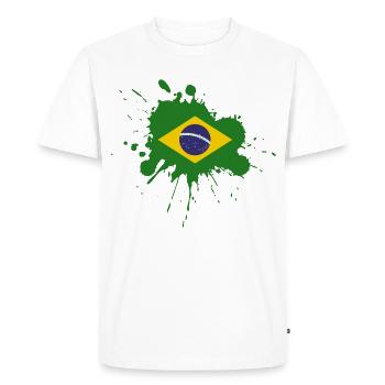 Conception de spot de drapeau du Brésil - T-shirt Premium bio Homme - blanc - Devant - Nico (187cm)