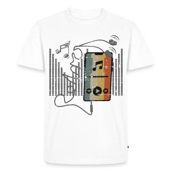 Lecteur de musique rétro - T-shirt Premium bio Homme - blanc - Devant - Nico (187cm)