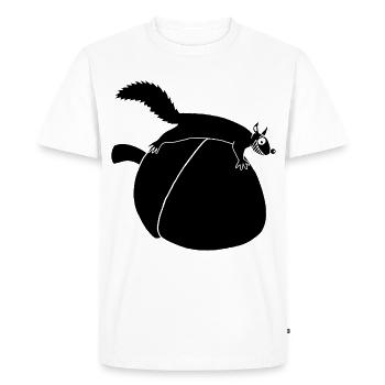 L'écureuil contre le gland (noir) - T-shirt Premium bio Homme - blanc - Devant - Nico (187cm)