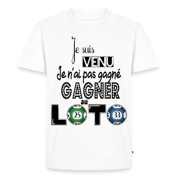 LOTO - T-shirt Premium bio Homme - blanc - Devant - Nico (187cm)