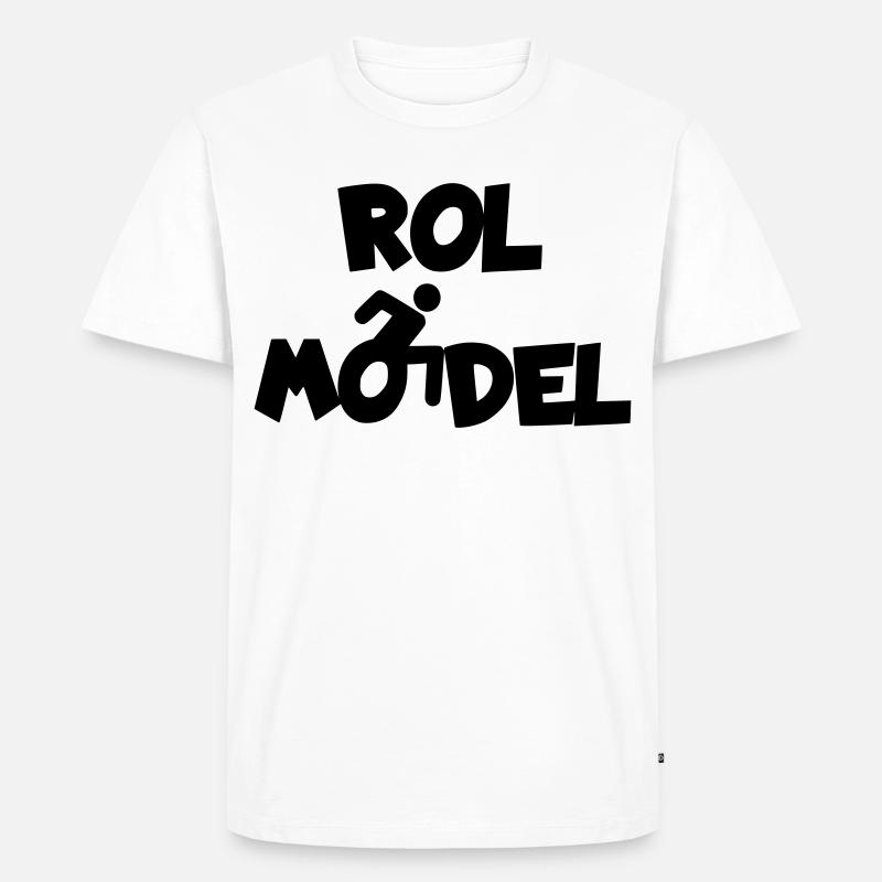 Jeder Rollstuhlfahrer ist ein Vorbild # - Männer Premium Bio T-Shirt - Weiß