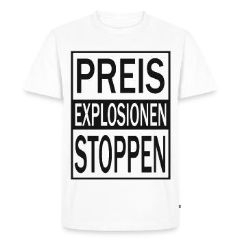 Stop price explosions - Men's Premium Organic T-Shirt - white - Front - Nico (187cm)