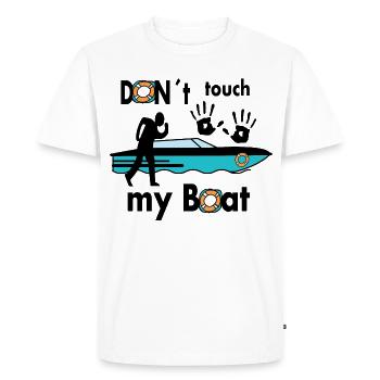 Ne touchez pas à mon bateau - T-shirt Premium bio Homme - blanc - Devant - Nico (187cm)
