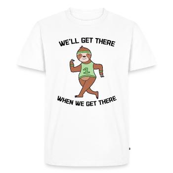 Cool Statement Paresseux Slow Jungle Animal - T-shirt Premium bio Homme - blanc - Devant - Nico (187cm)