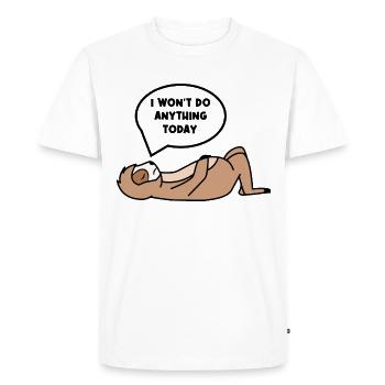 Relax Sloth Lazy Chill Statement Sleep - T-shirt Premium bio Homme - blanc - Devant - Nico (187cm)