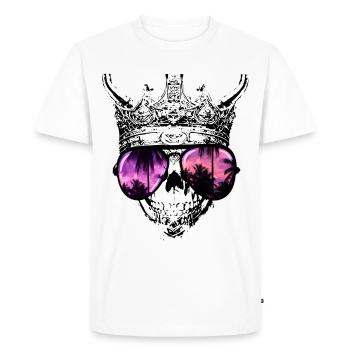 Hipster Skull King - T-shirt Premium bio Homme - blanc - Devant - Nico (187cm)