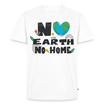 No earth no home - Men's Premium Organic T-Shirt - white - Front - Nico (187cm)