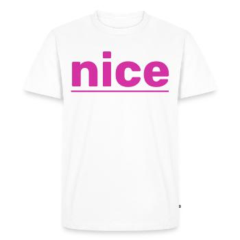 nice - Men's Premium Organic T-Shirt - white - Front - Nico (187cm)