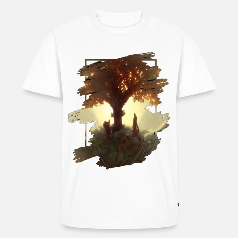 Baum des Lebens - Männer Premium Bio T-Shirt - Weiß