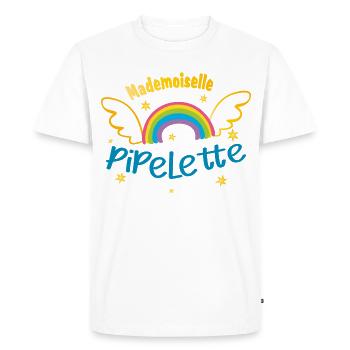 Mademoiselle pipelette - T-shirt Premium bio Homme - blanc - Devant - Nico (187cm)