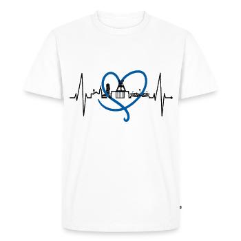 Bochum heartbeat Bochum skyline home Ruhrpott - Men's Premium Organic T-Shirt - white - Front - Nico (187cm)