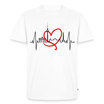 Berlin Skyline Heartbeat Heart Love Love Berliners - T-shirt Premium bio Homme - blanc - Devant - Nico (187cm)
