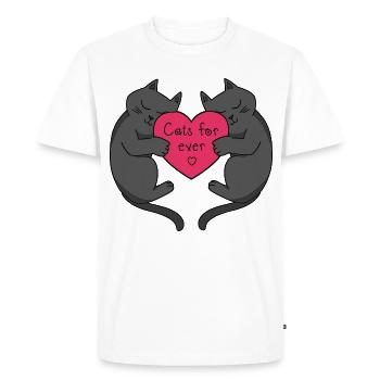 Amour de chat pour toujours - T-shirt Premium bio Homme - blanc - Devant - Nico (187cm)