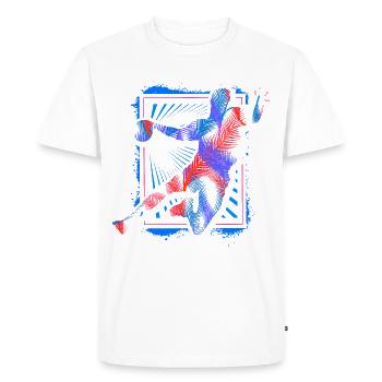 Handball Player - Retro Handball Player - Ball Sports - Men's Premium Organic T-Shirt - white - Front - Nico (187cm)