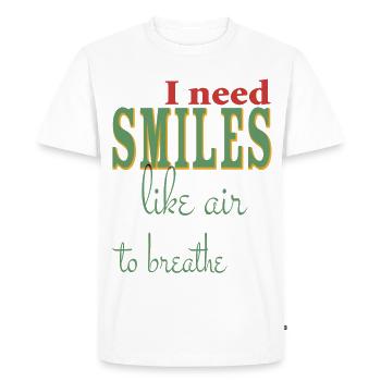 I need a smile like air to - positive - Men's Premium Organic T-Shirt - white - Front - Nico (187cm)