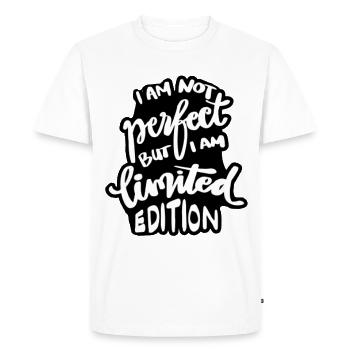 Je ne suis pas parfait mais une édition limitée # - T-shirt Premium bio Homme - blanc - Devant - Nico (187cm)