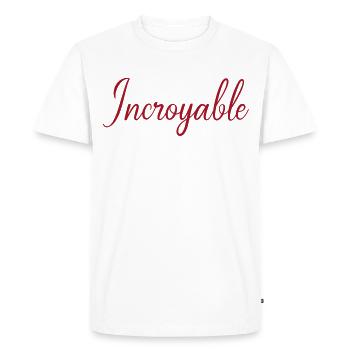 Incroyable - T-shirt Premium bio Homme - blanc - Devant - Nico (187cm)