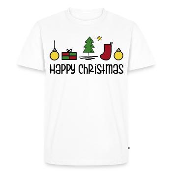 Happy Christmas - Men's Premium Organic T-Shirt - white - Front - Nico (187cm)