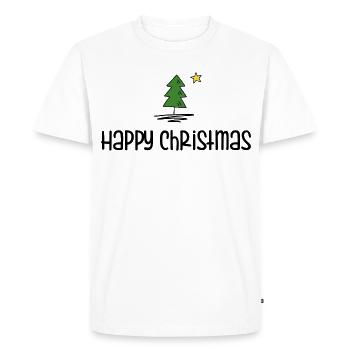 Happy Christmas - Men's Premium Organic T-Shirt - white - Front - Nico (187cm)
