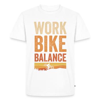 Mountain Bike MTB Work Bike Balance for bikers - Men's Premium Organic T-Shirt - white - Front - Nico (187cm)