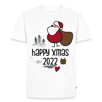 Adorable Père Noël avec sac cadeau - T-shirt Premium bio Homme - blanc - Devant - Nico (187cm)