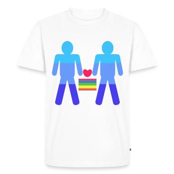 Heart Lgbt Arc-en-ciel du mariage homosexuel - T-shirt Premium bio Homme - blanc - Devant - Nico (187cm)
