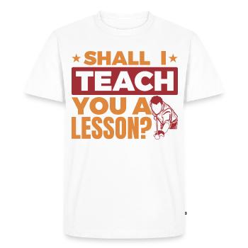 Funny billiard saying - Men's Premium Organic T-Shirt - white - Front - Nico (187cm)