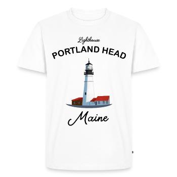 Portland Head, Phare, Maine, Côte des États-Unis - T-shirt Premium bio Homme - blanc - Devant - Nico (187cm)