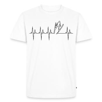 Saut à Ski électrocardiogramme ECG Saut à Ski - T-shirt Premium bio Homme - blanc - Devant - Nico (187cm)
