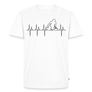 Curling électrocardiogramme ECG - T-shirt Premium bio Homme - blanc - Devant - Nico (187cm)