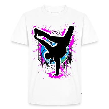 Breakdance - Breakdancer - Breakdancing - BBoy - T-shirt Premium bio Homme - blanc - Devant - Nico (187cm)