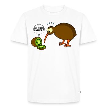 Kiwi mod kiwi - Herre Premium økologisk T-shirt - hvid - Foran - Nico (187cm)